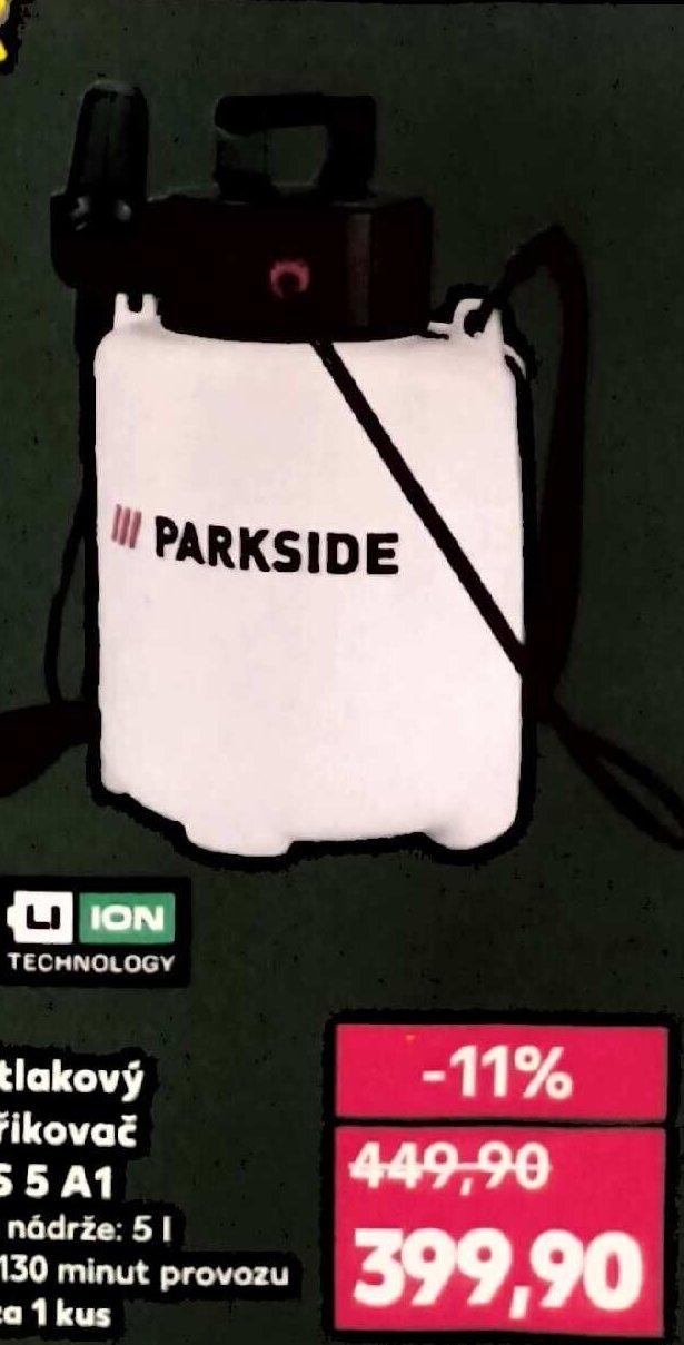 Parkside Aku tlakový postřikovač PADS 5 A1