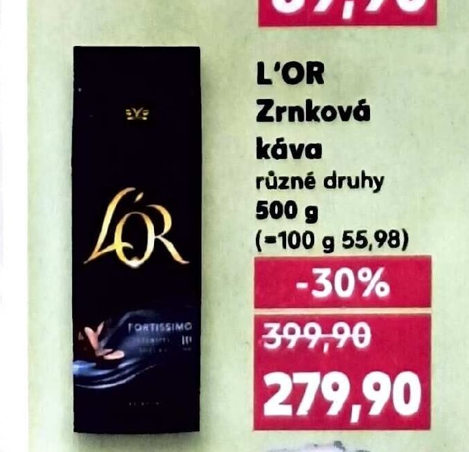 L'Or Zrnková káva