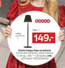 STOLNÍ LAMPA NA BATERIE