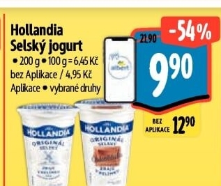 Ochucený jogurt selský Hollandia