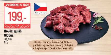 Hovězí maso na guláš Globus