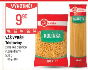 Těstoviny Váš Výběr