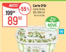 Zmrzlina ve vaničce Carte D'