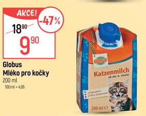 Mléko pro kočky Globus