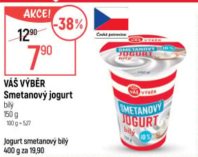 Smetanový jogurt bílý Váš Výběr