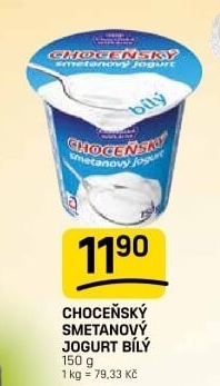 Bílý jogurt smetanový Choceňský
