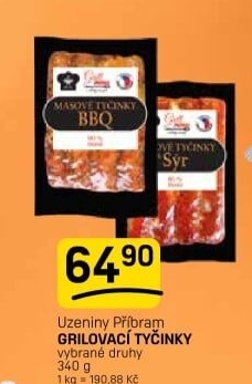 Grilovací tyčinky Maso Příbram