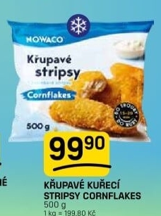 Kuřecí stripsy mražené Cornflakes Nowaco