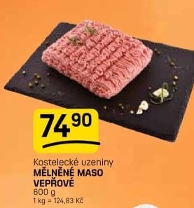 Maso mělněné vepřové Kostelecké uzeniny