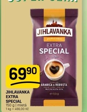 Mletá káva extra speciál Jihlavanka