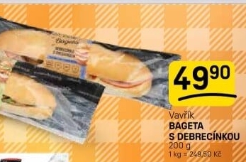 Obložená bageta Lahůdky Vavřík
