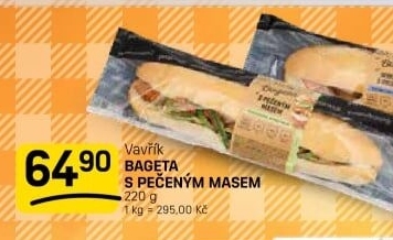 Obložená bageta Lahůdky Vavřík