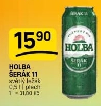 Pivo světlý ležák 11° Šerák Holba