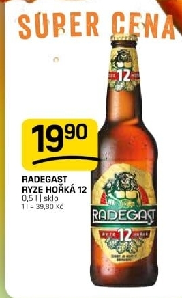 Pivo světlý ležák 12° Ryze hořká Radegast