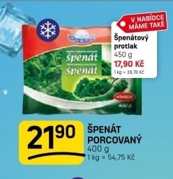 Špenátový protlak mražený Vinica