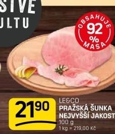 Šunka pražská nejvyšší jakosti LE&amp
