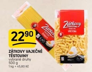Těstoviny vaječné Zátkovy