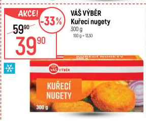 Kuřecí nugetky smažené mražené Váš Výběr