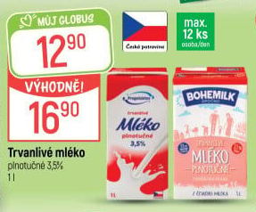 Mléko trvanlivé Bohemilk - 3,5% plnotučné