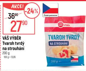 Tvaroh tvrdý na strouhání Váš Výběr