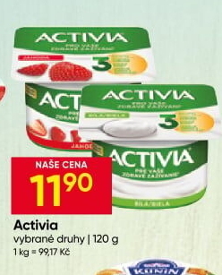 Jogurt ochucený Activia Danone