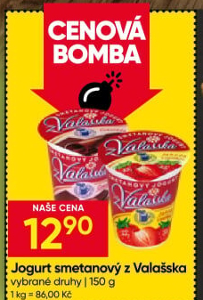 Jogurt smetanový ochucený z Valašska Mlékárna Valašské Meziříčí