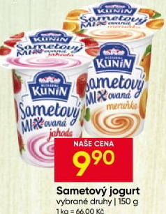 Ochucený jogurt sametový Mlékárna Kunín