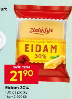 Sýr Eidam 30% Zlatý sýr Milkpol