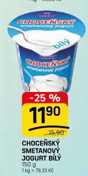 Bílý jogurt smetanový Choceňský