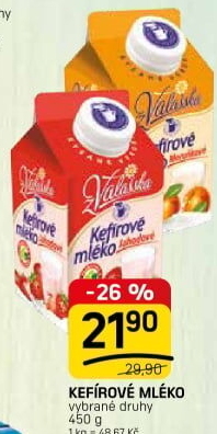 Kefírové mléko ochucené Mlékárna Valašské Meziříčí