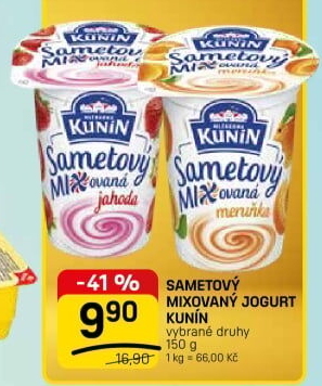 Ochucený jogurt sametový Mlékárna Kunín