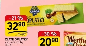 Oplatky Zlaté Opavia