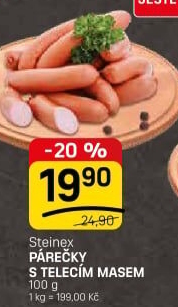 Párečky s telecím masem Steinex