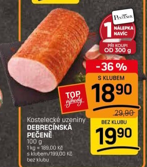 Pečeně debrecínská Kostelecké uzeniny