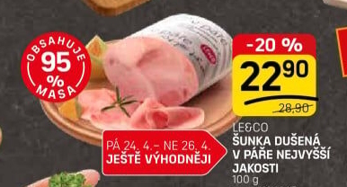 Šunka dušená nejvyšší jakosti LE&amp