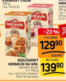 Sýr Hermelín na gril Sedlčanský