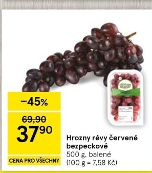Hrozny červené bezsemenné The Grower'
