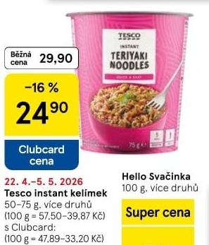 Jídla instantní Tesco