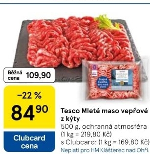 Maso mleté vepřové Tesco