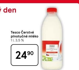 Mléko čerstvé Tesco - 3,5% plnotučné