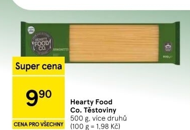 Těstoviny Hearty Food Co Tesco