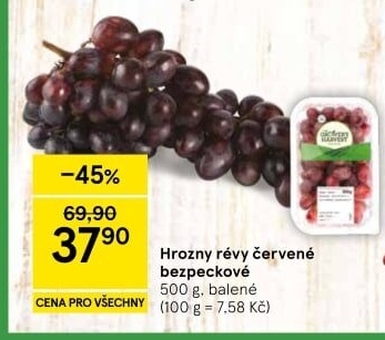 Hrozny červené bezsemenné The Grower'