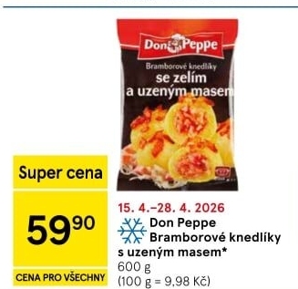 Knedlíky bramborové s uzeným masem mražené Don Peppe