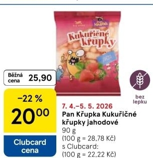 Křupky kukuřičné ochucené bez lepku Pan Křupka Rej