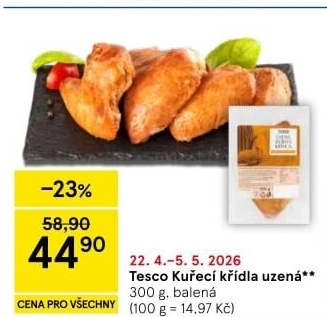 Kuřecí křídla uzená Tesco