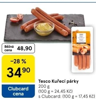 Párky kuřecí Tesco