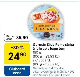 Pomazánka a la krab s jogurtem Gurmán klub