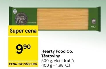 Těstoviny Hearty Food Co Tesco