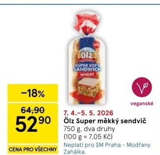 Toustový chléb Sandwich Soft Ölz