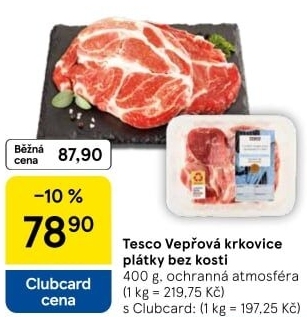 Vepřová krkovice bez kosti Tesco